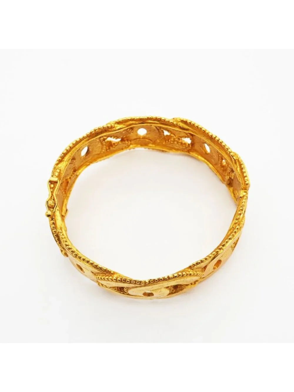 Chanel Bangle Vintage CC Logo Gold Plated Bracelet